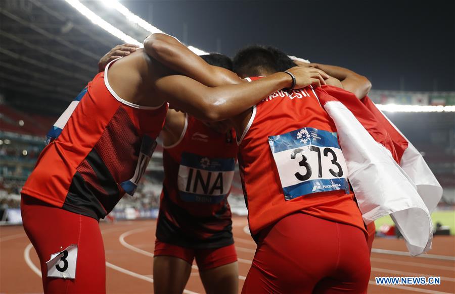 (SP)INDONESIA-JAKARTA-ASIAN GAMES-ATHLETICS-MEN'S 4X100M RELAY