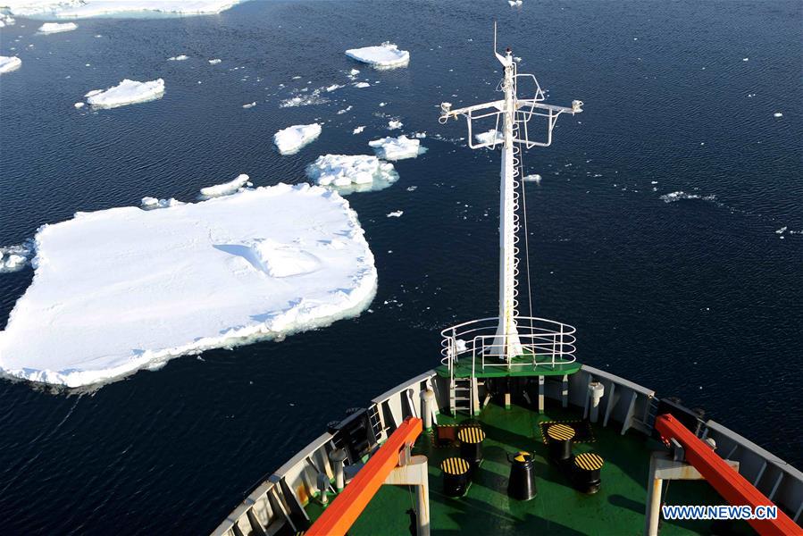 CHINA-ICEBREAKER XUELONG-FLOATING ICE AREA-ENTERING