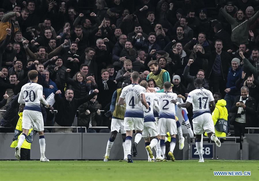 (SP)BRITAIN-LONDON-FOOTBALL-CHAMPIONS LEAGUE-QUARTERFINAL-TOT HOTSPUR VS MAN CITY 