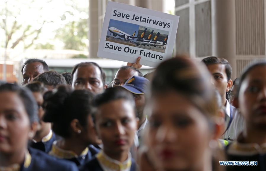 INDIA-MUMBAI-JET AIRWAYS-PROTEST