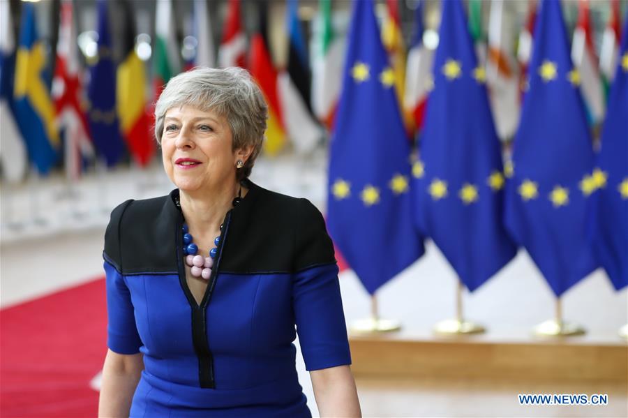 BELGIUM-BRUSSELS-EU-SUMMER SUMMIT-THERESA MAY