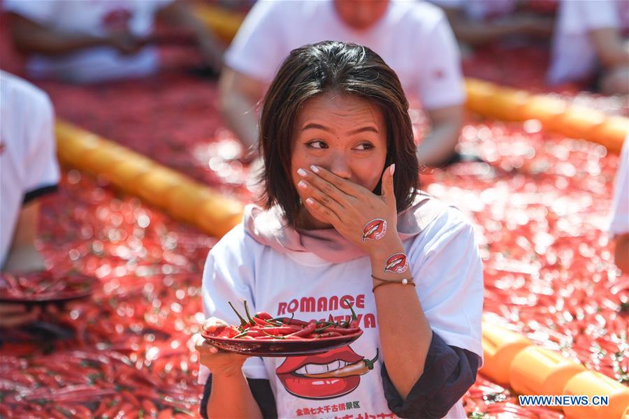 CHINA-ZHEJIANG-HANGZHOU-CHILI EATING COMPETITION (CN)