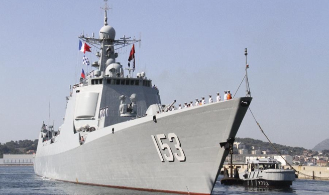 Chinese missile destroyer Xi'an arrives in France for five-day visit