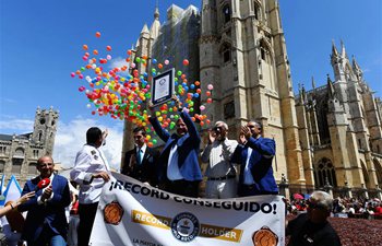 Spanish city sets new Guinness record of biggest salted dry beef plate